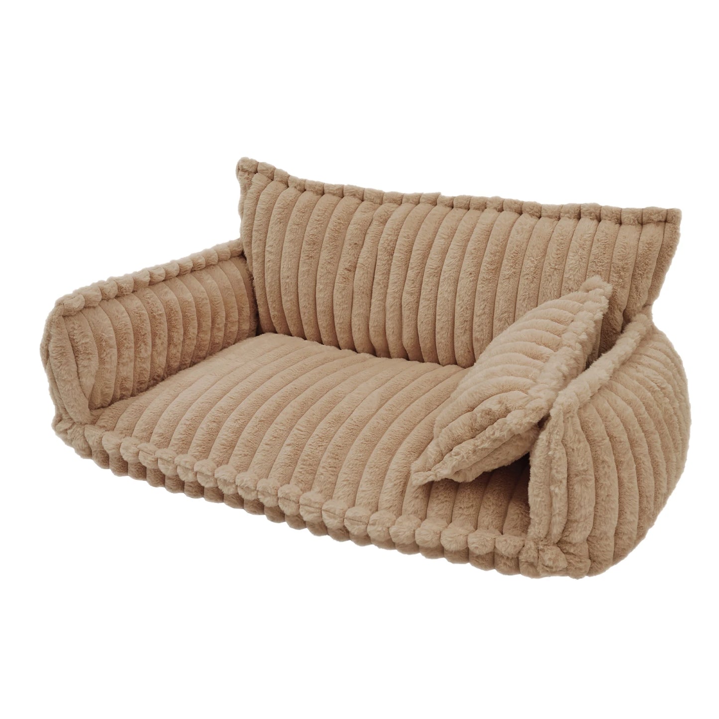 Pet Couch With Removable Washable Cover Calming Plush Bed For Cats And Dogs