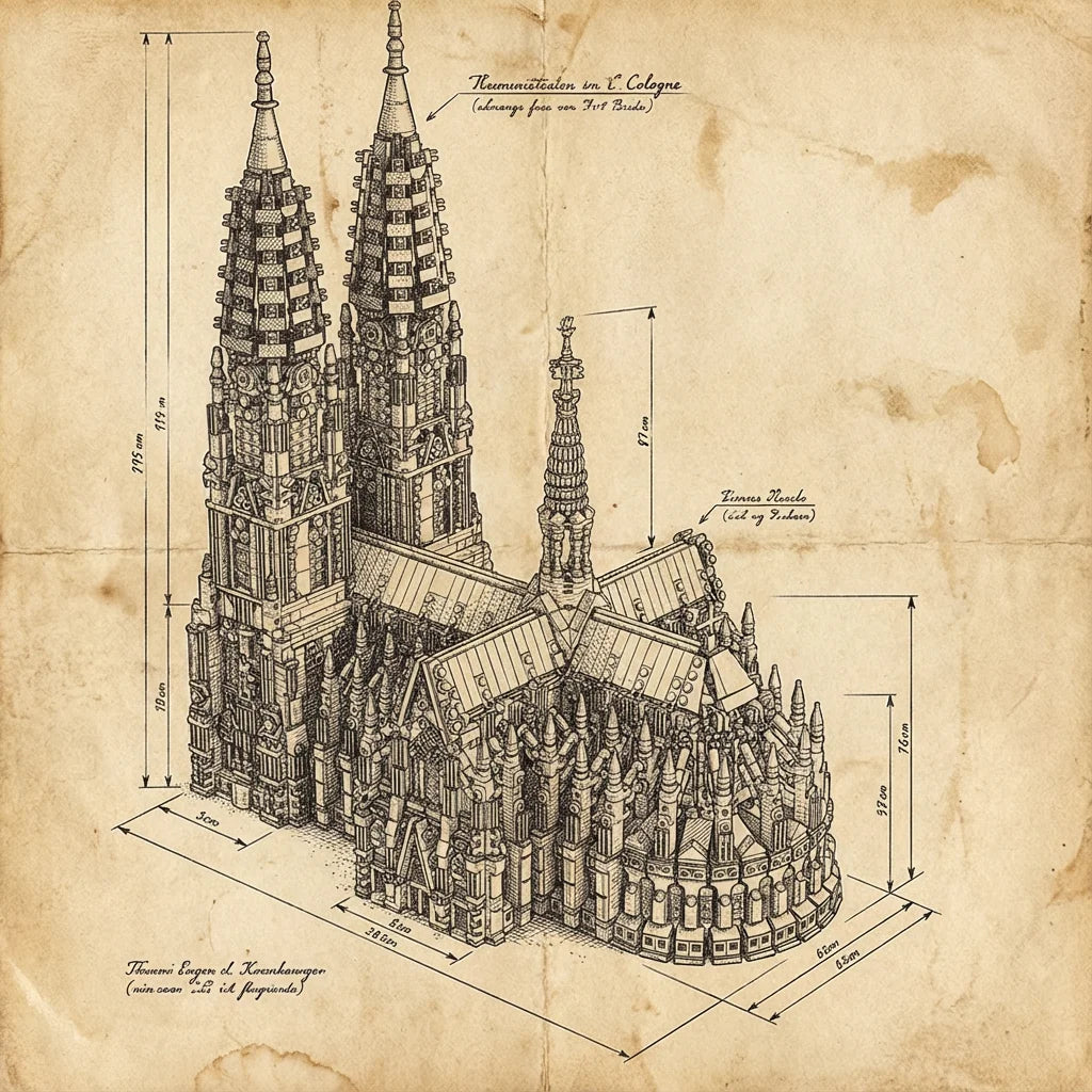 8614 Piece Cologne Cathedral Building Blocks Gothic Church Model Kit DIY