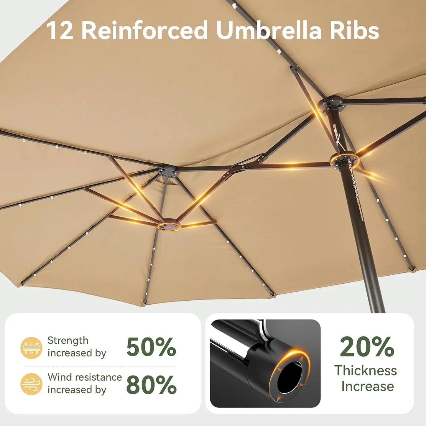 15 Foot Patio Umbrella With Base Included Outdoor Rectangular Umbrella
