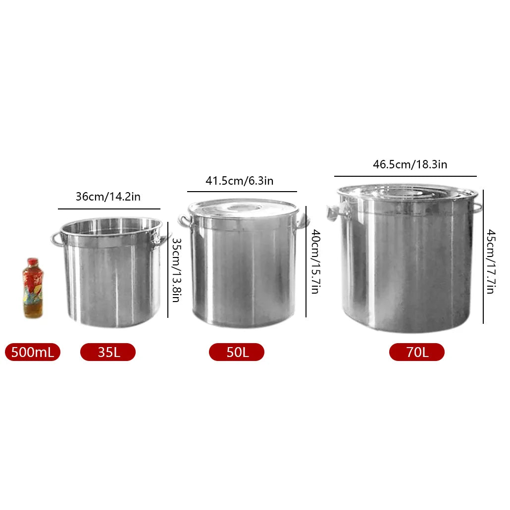 35L Multipurpose Thickened Stainless Steel Cooking Pot Large Capacity Soup Stock Pot with Lid and Handle for Home and Restaurant