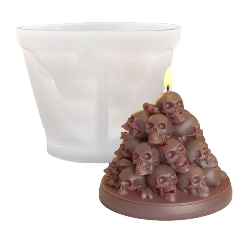 Halloween Skull Candle Mold Silicone 3D For DIY Epoxy Resin
