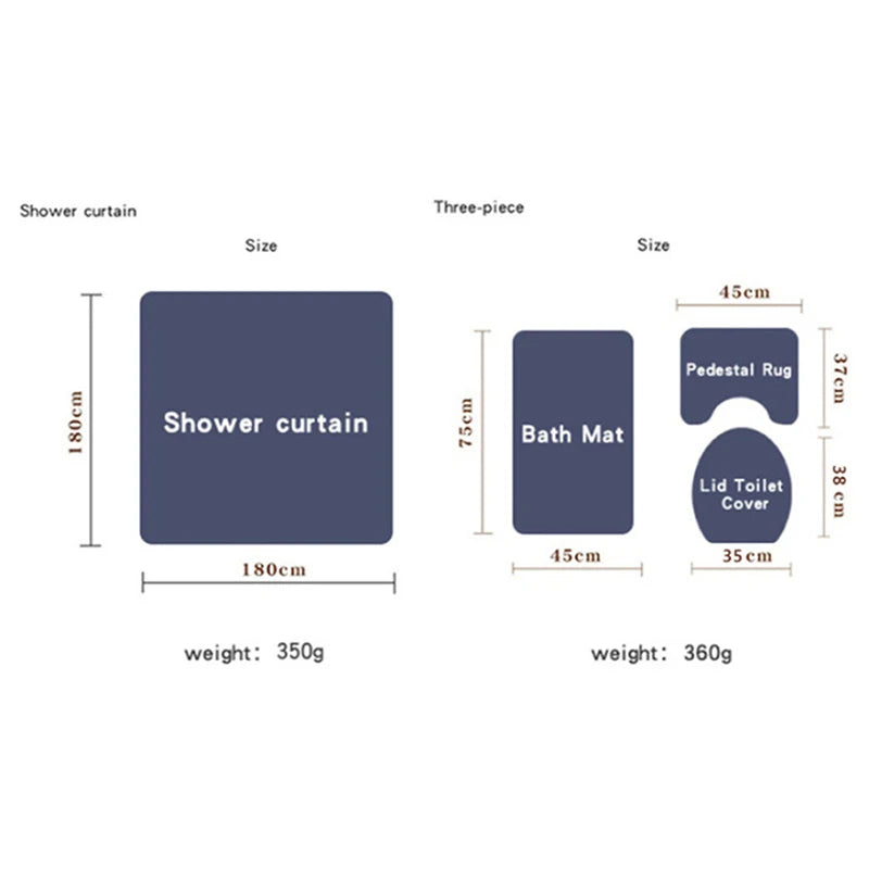 Four Piece Floral Polyester Bathroom Accessory Set Non Slip
