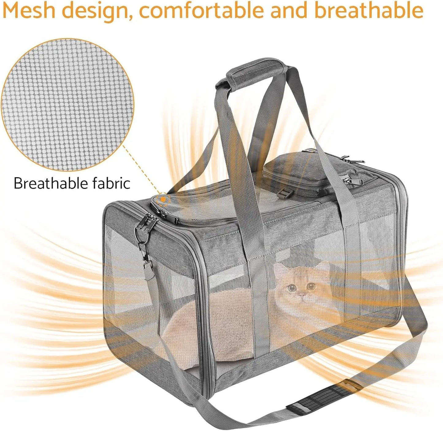 Airline Approved Pet Carrier For Cats And Dogs Soft Travel Bag Breathable Board