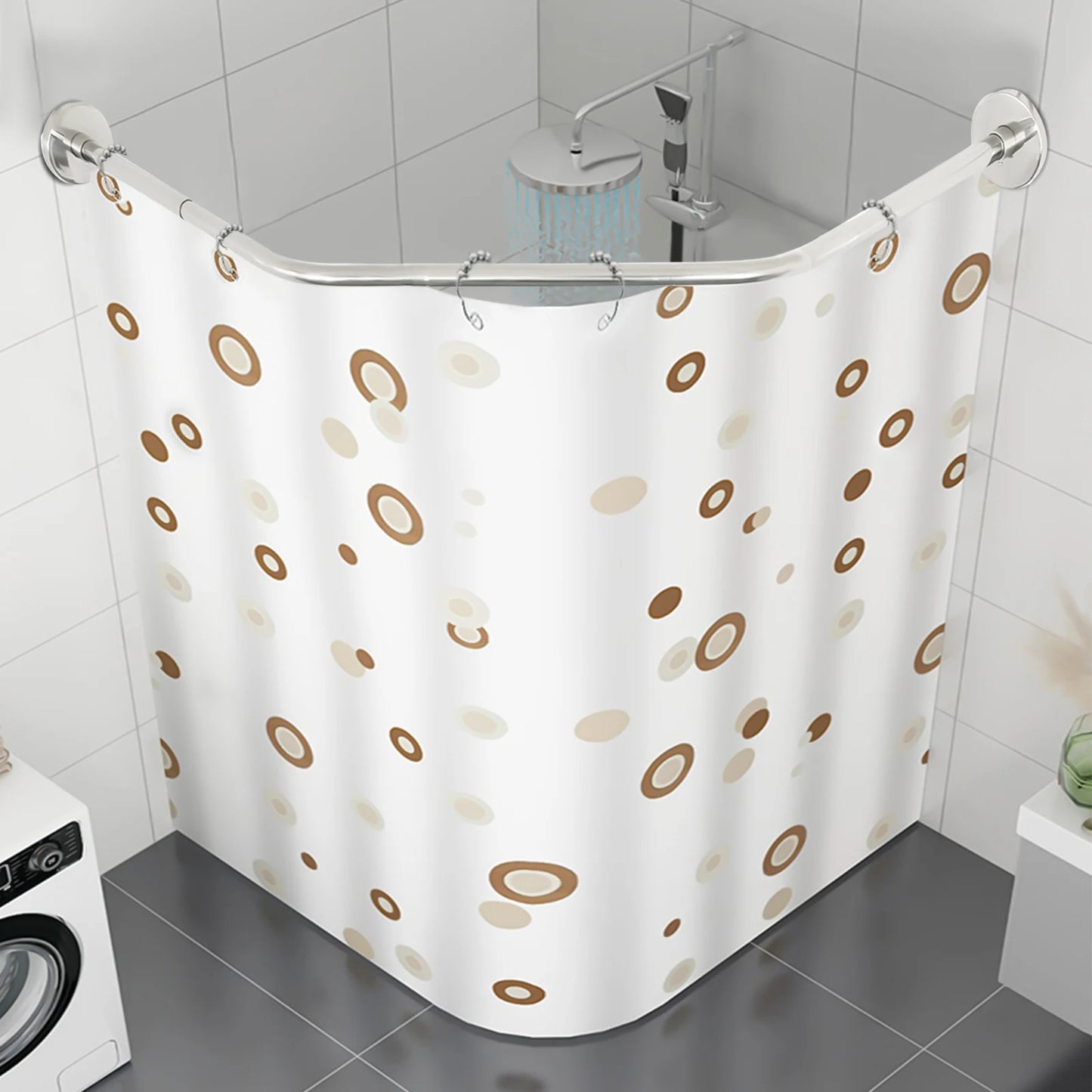 Wall Mounted Shower Curtain Rod 45 To 75CM Waterproof