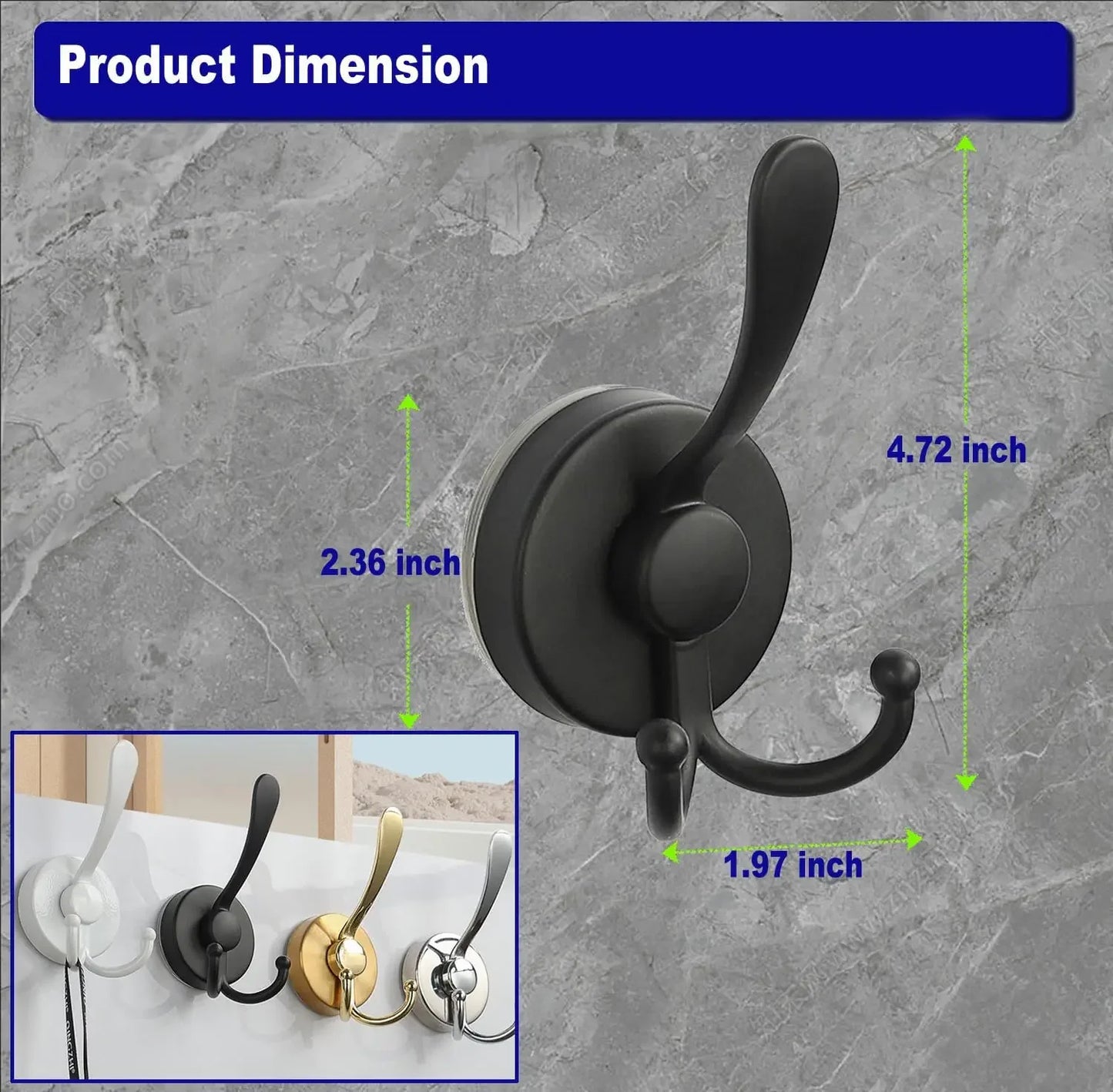 Suction Cup Adhesive Coat Hooks Glass Door Shower Bathroom