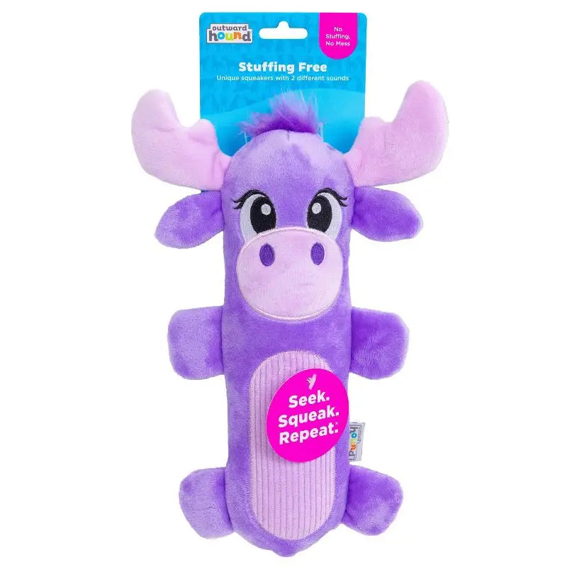 No Stuffing Moose Plush Toy With 2 Squeakers Chew Proof