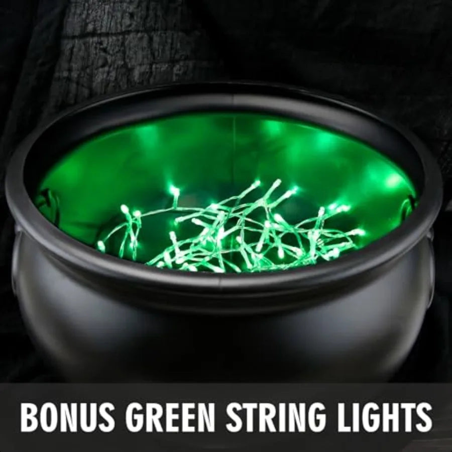 Halloween Witches Cauldron on 54 Inch Tripod with Lights