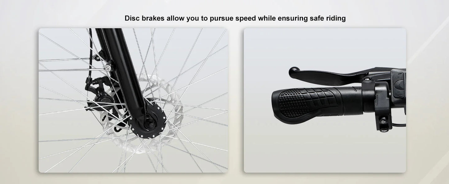 1000W Peak 48V Electric Mountain Bike 26Inch Removable Battery, 60 Mile Range