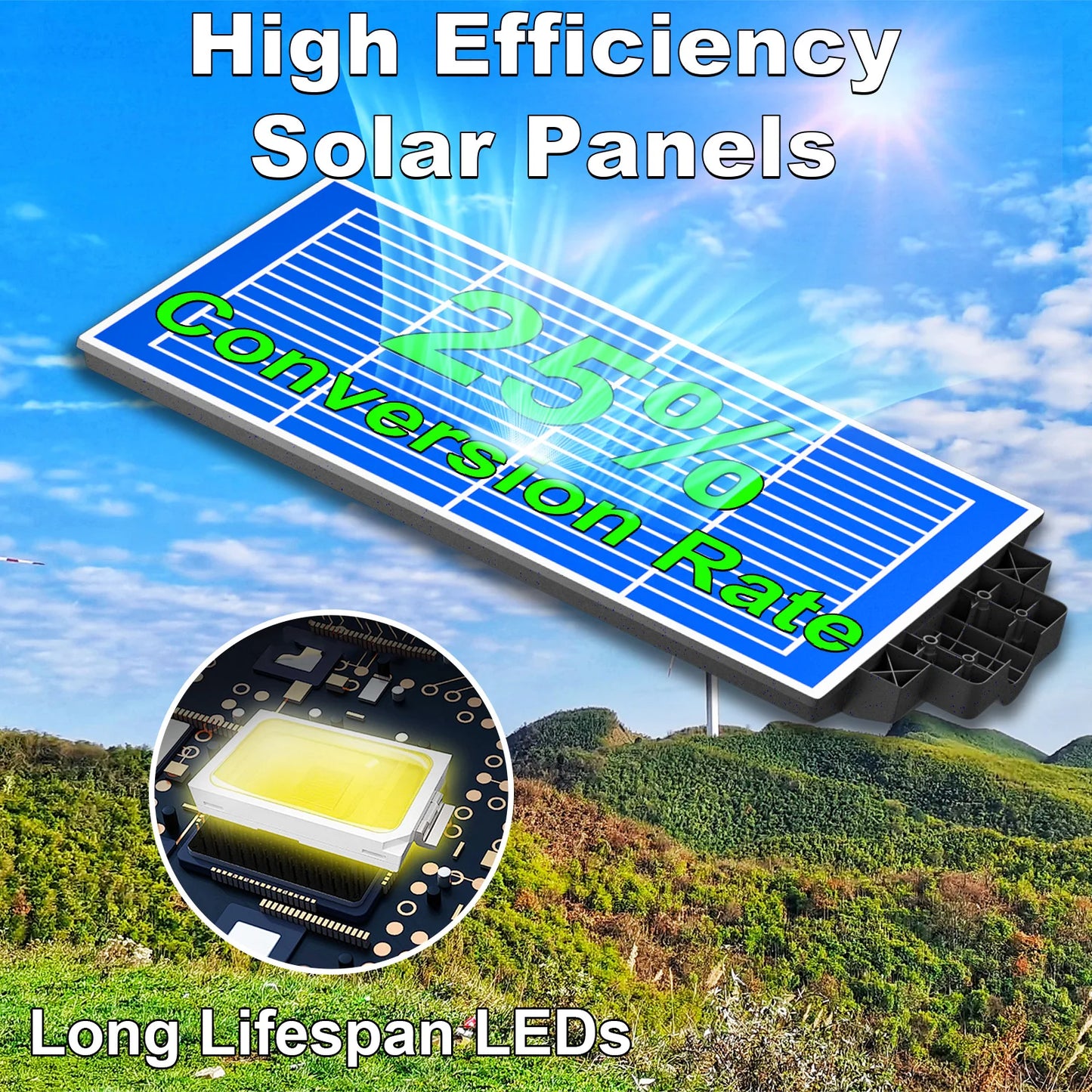 4 Pack Outdoor Solar Street Lights Automatic Sensor IP65 Waterproof Garden