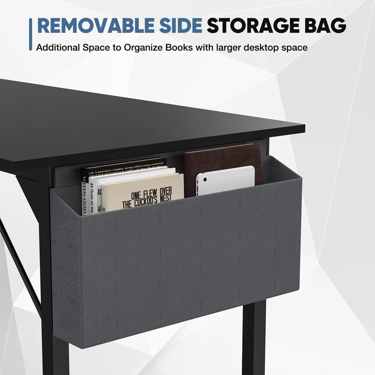 JHK Computer Desk Study Table Modern Compact With Side Bag