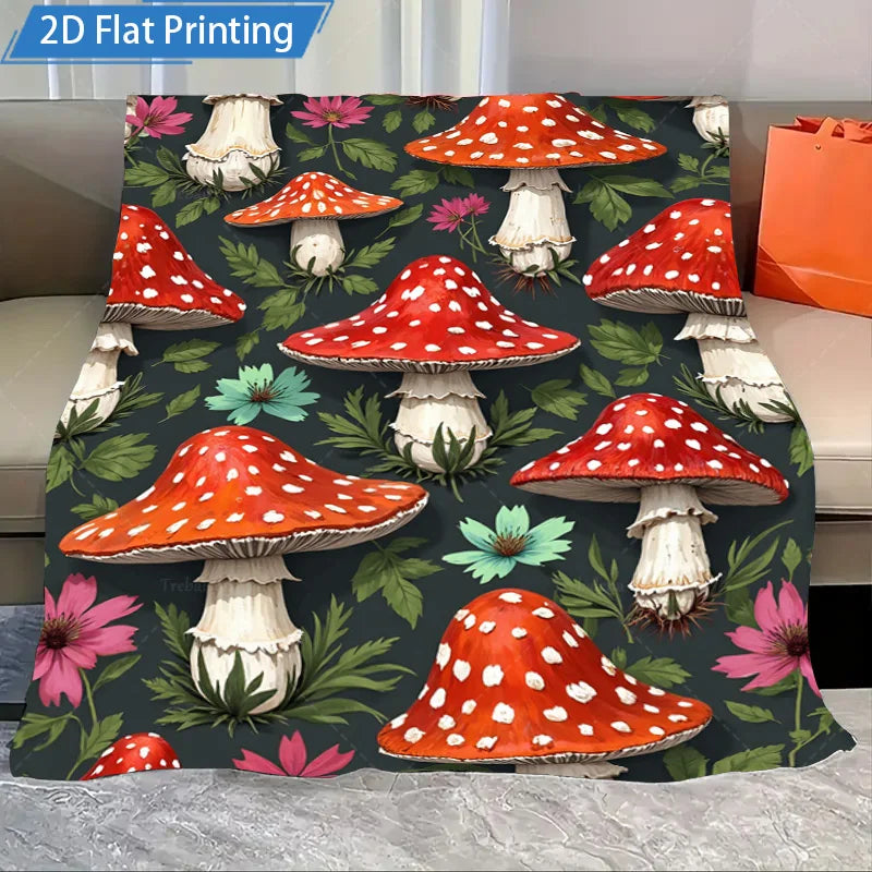 Christmas Animal Print Flannel Blanket Cozy Polyester Bedding