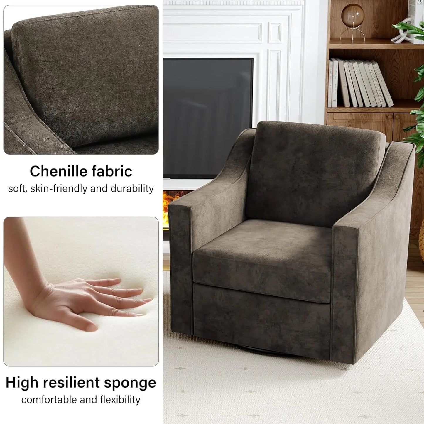Two Seat Round Barrel Arm Chair Textile With Metal Frame And Adjustable Height