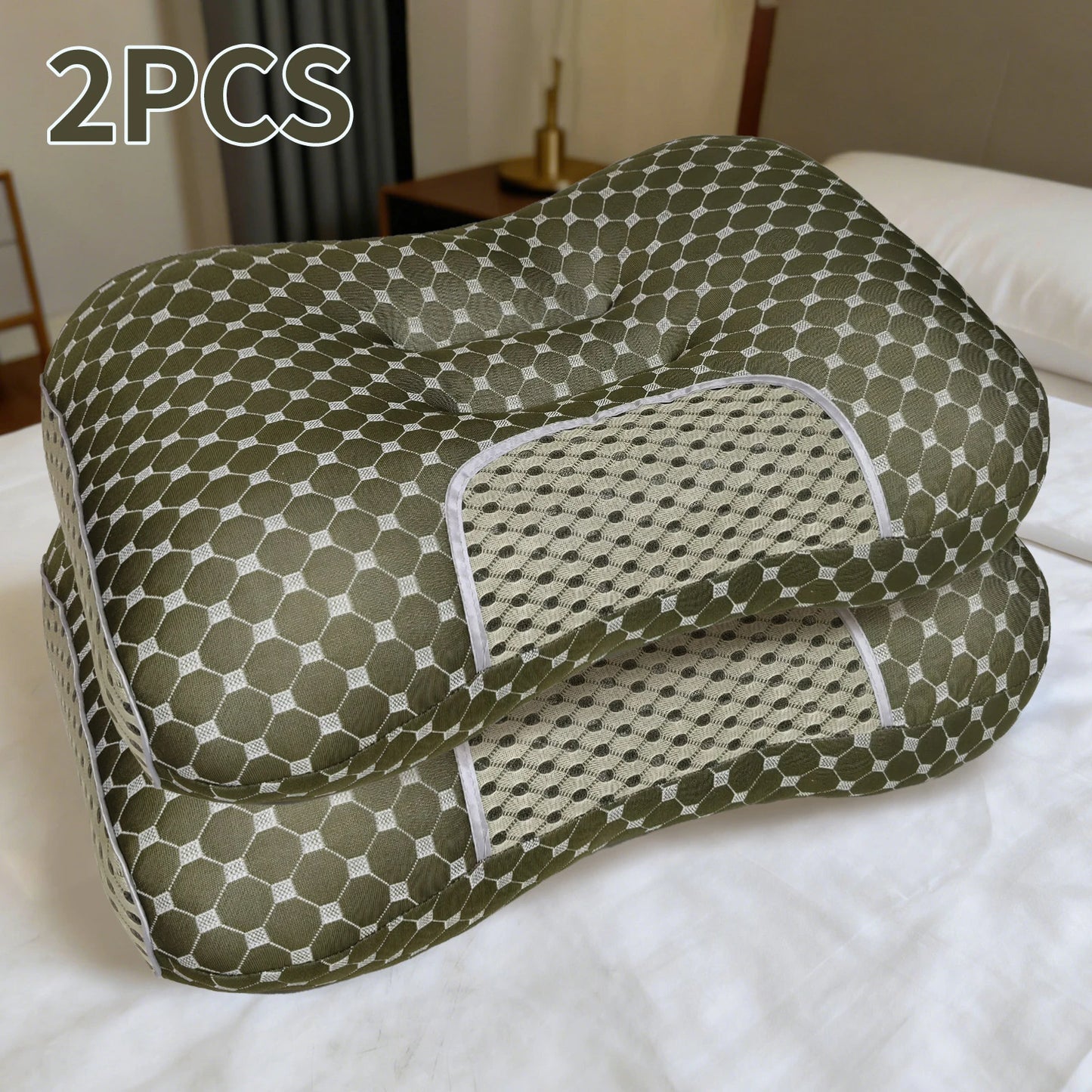 Couples Soft Knit Neck Massage Pillow Travel With Adjustable Ergonomic Design