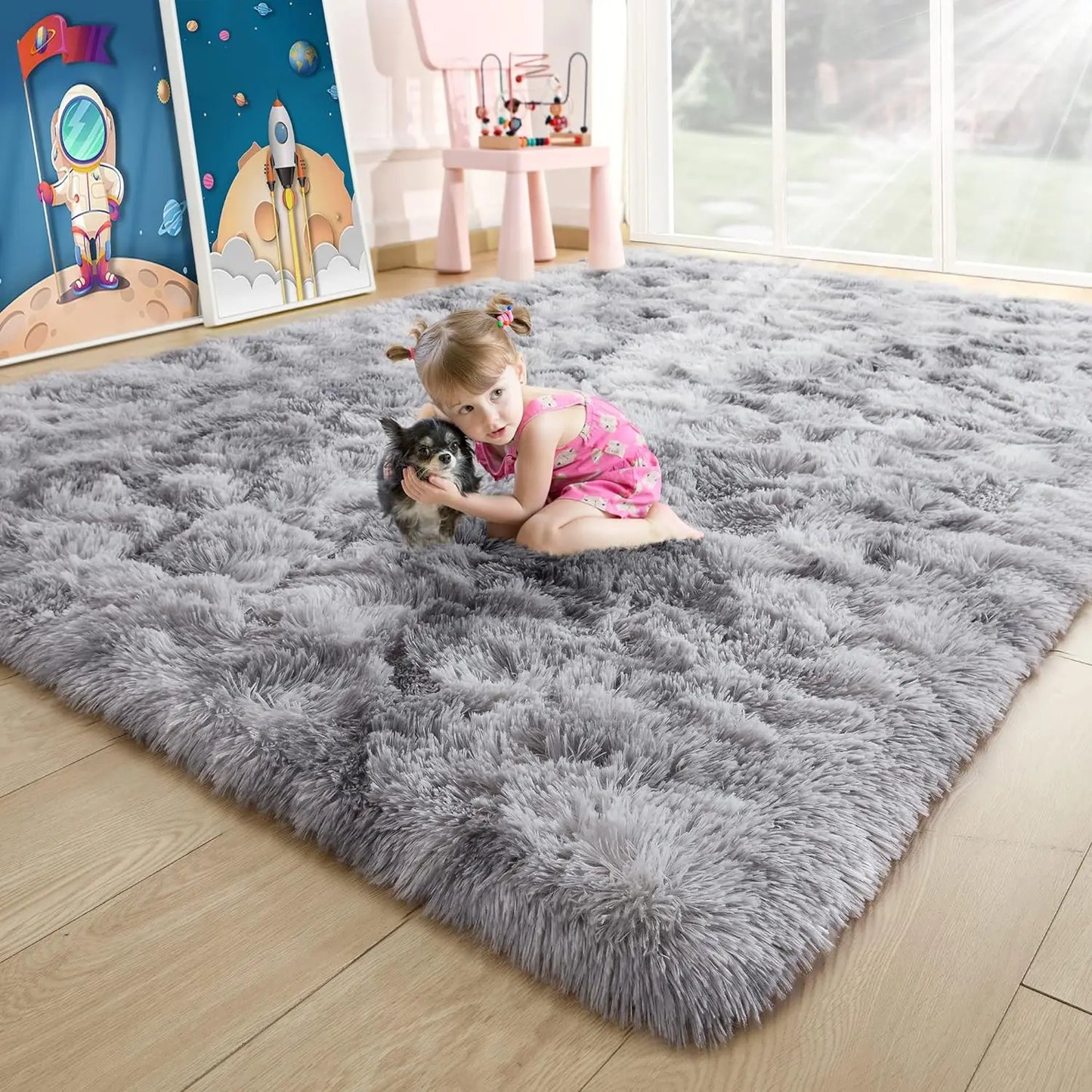 Fluffy Rugs for Bedroom Fuzzy Area Rugs for Living Room Soft Kids Carpet Non Slip for Hardwood Floors Room Decor