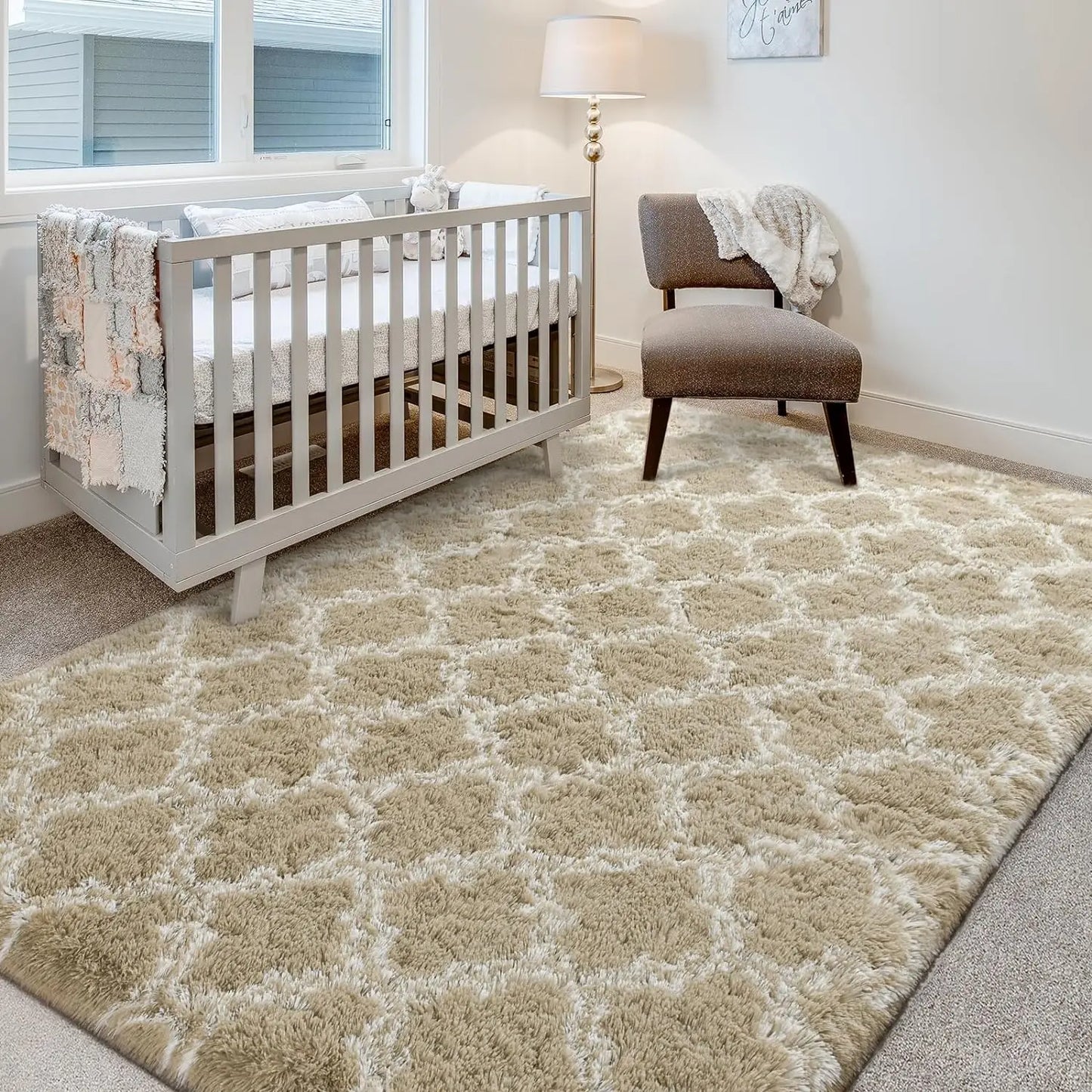Large Shag Area Rugs for Bedroom Super Soft Plush Fluffy Carpet Non Slip Indoor Floor Rug for Kids Nursery Girl