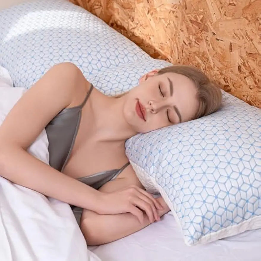King Size Shredded Memory Foam Pillows Set Of 2 Cooling Adjustable Firmness