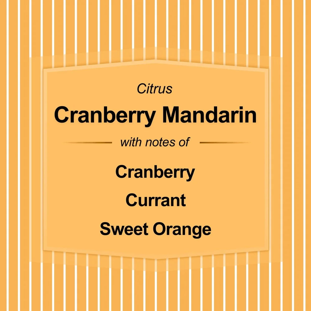Cranberry Mandarin Scented Three Wick Candle 14 Oz With Decorative Wrap