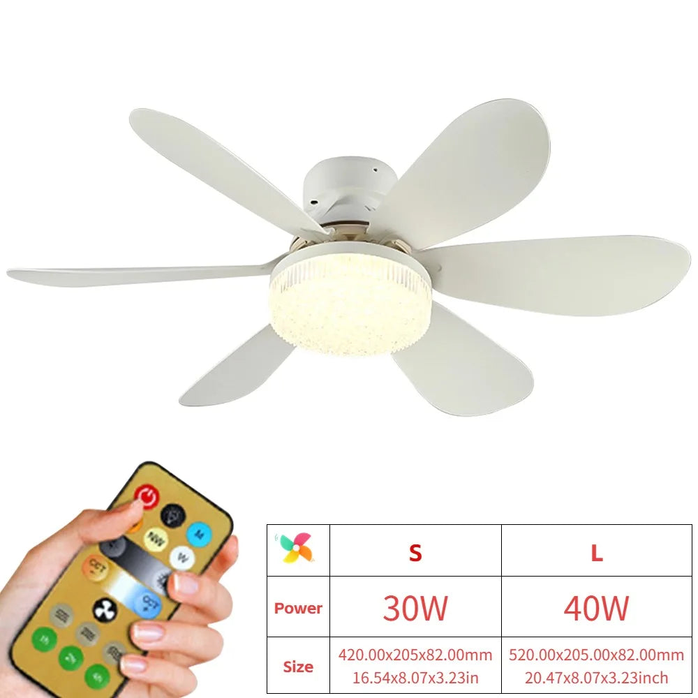 Socket Fan Lamp E26 E27 Base Wireless Remote Control LED Bulb Ceiling Fan Replacement for Bedroom Living Room Kitchen Balcony