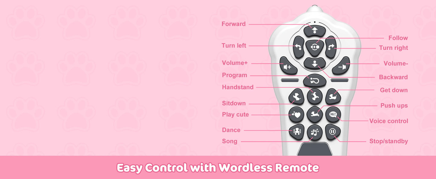 VATOS Robot Dog Toy 2.4GHz Remote Touch Sensor 20+ Modes