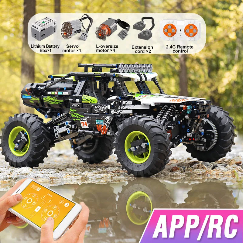 Mould King 18002 4WD RC Buggy Building Block Set Compatible With Lego