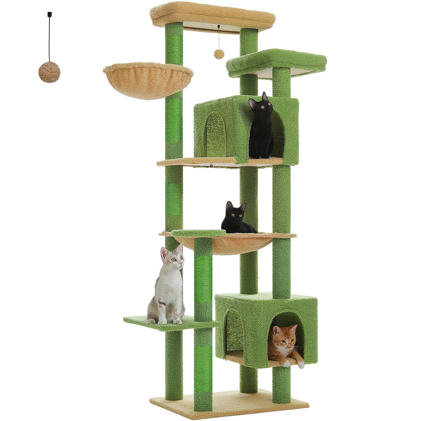 Large Cat Tree Tall Cat Tower for Indoor Cats Multi Level Plush Condo with Scratching Posts Boards Perches Caves