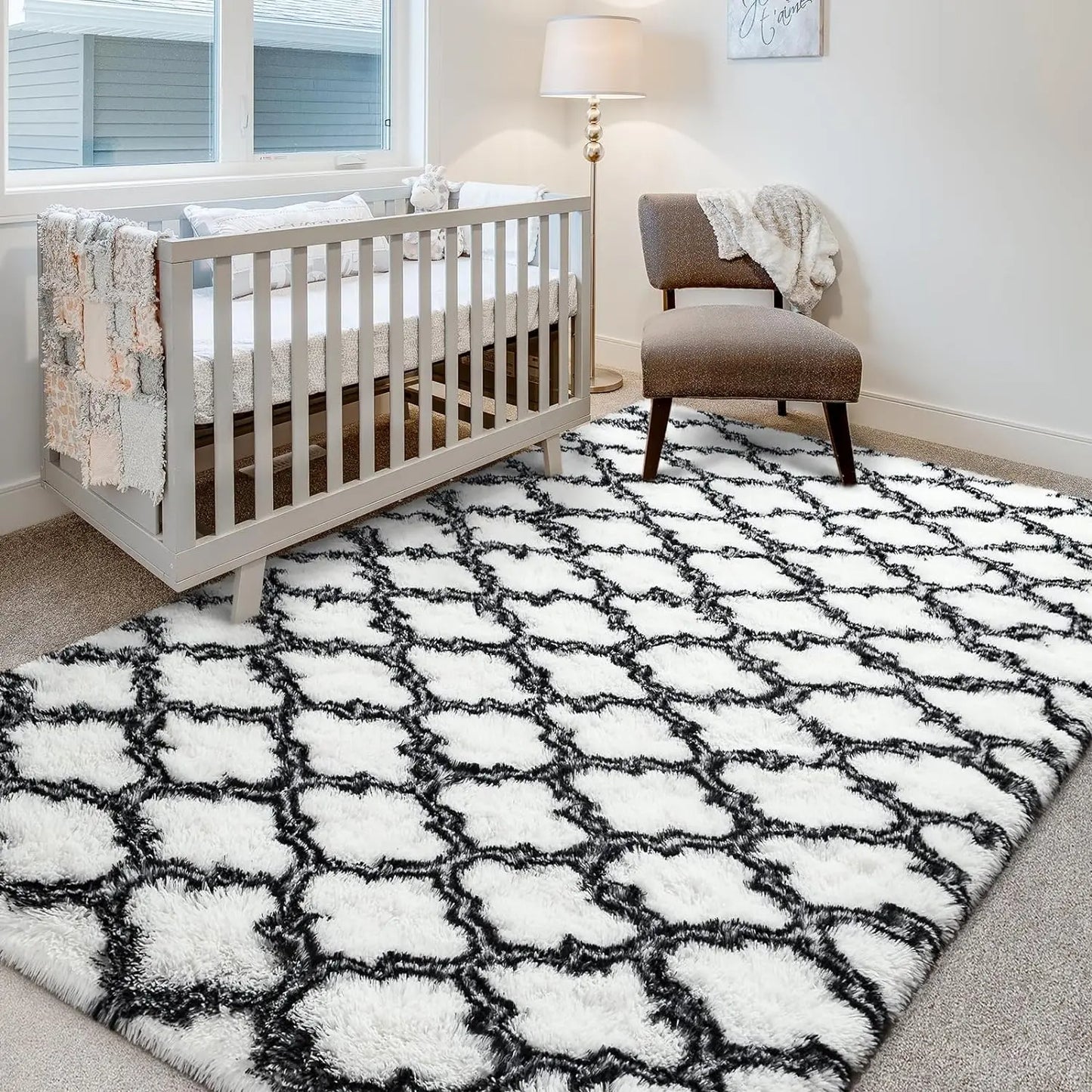 Large Shag Area Rugs for Bedroom Super Soft Plush Fluffy Carpet Non Slip Indoor Floor Rug for Kids Nursery Girl