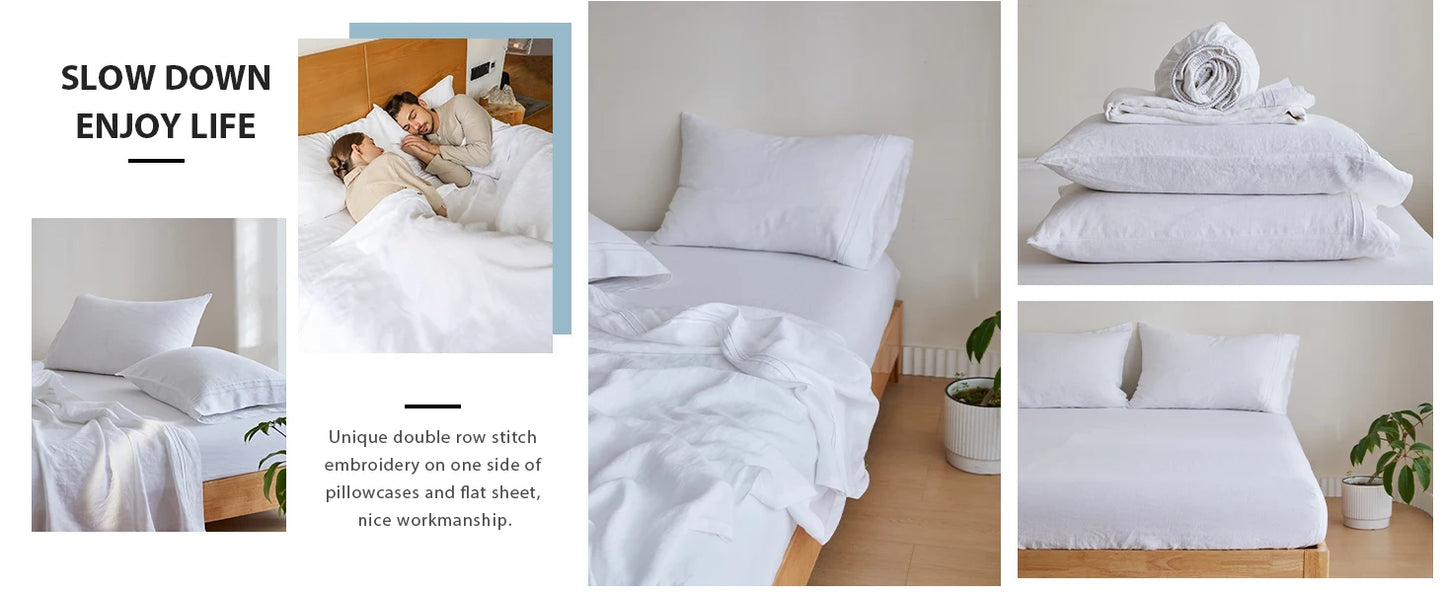 Simple Opulence French Flax Linen Sheet Set 3 To 4 Piece