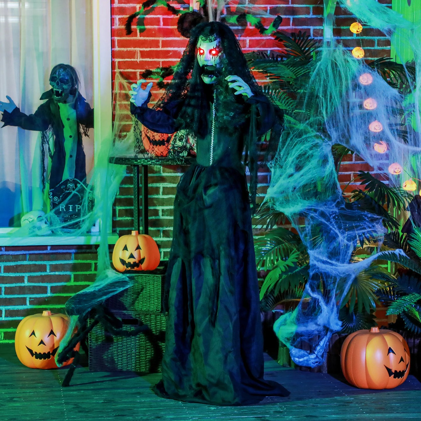 Homcom Zombie Bride Animatronic Prop With Bright Eyes