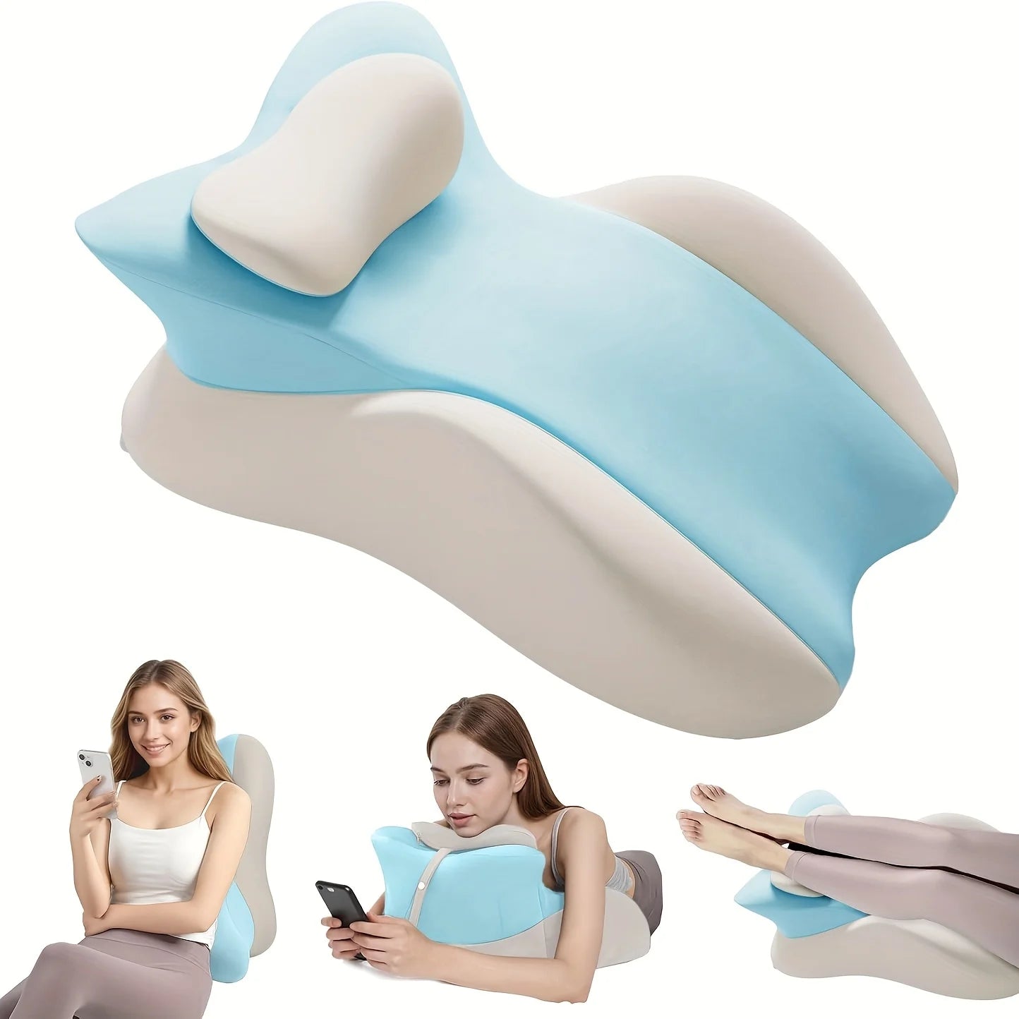 Adult Ergonomic Reading Pillow Bed Wedge For Prone Lying And Sitting In Bed