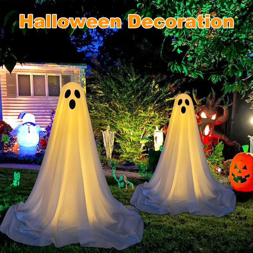 Lighted Spooky Ghost Decor Halloween Decorations Outdoor with String Lights Scary Standing Ghosts for Front Porch Yard