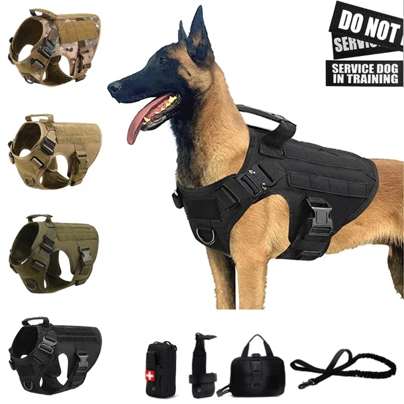 Tactical Military Vest German Shepherd Harness And Leash