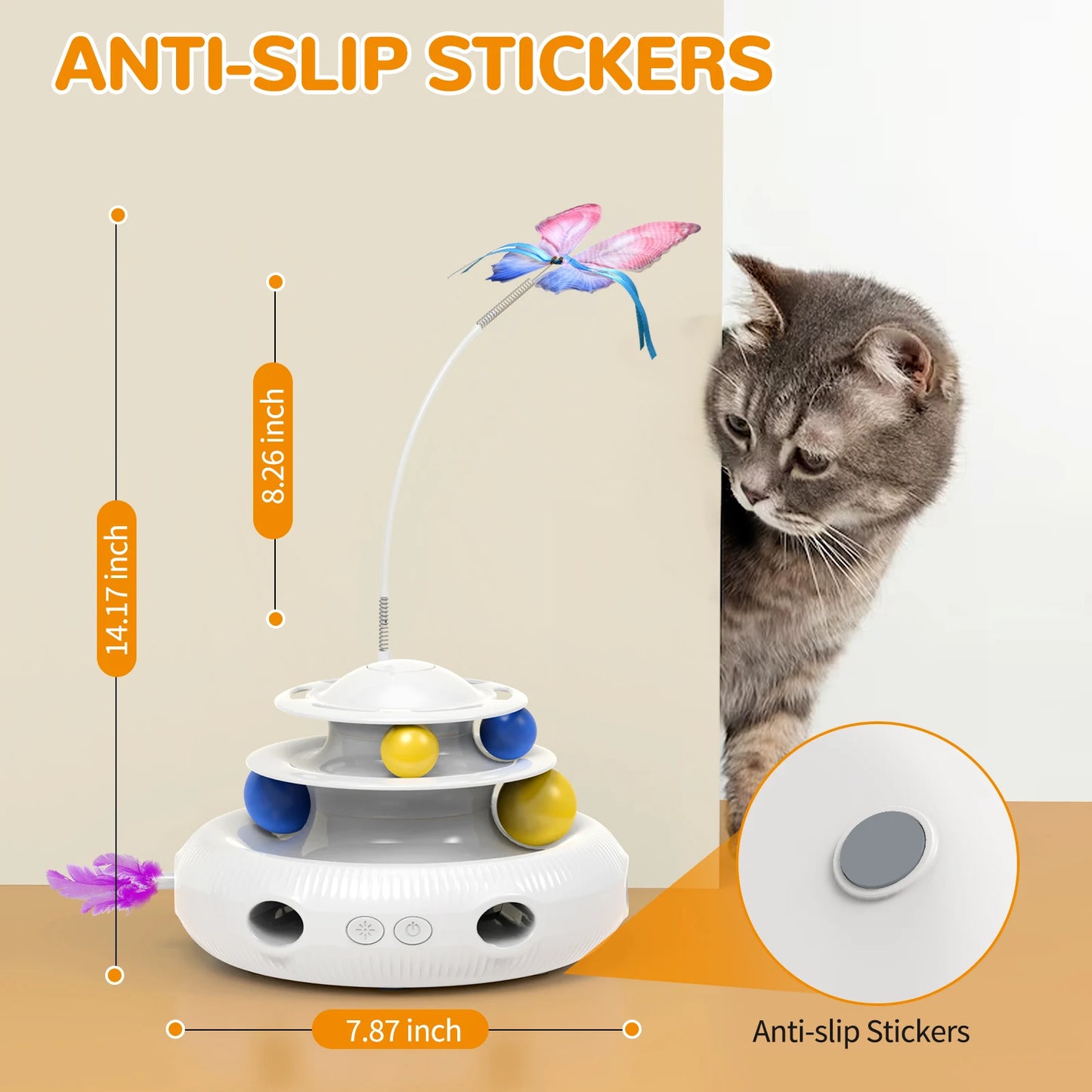 Chargeable Cat Laser Interactive Puzzle Toy USB Feather