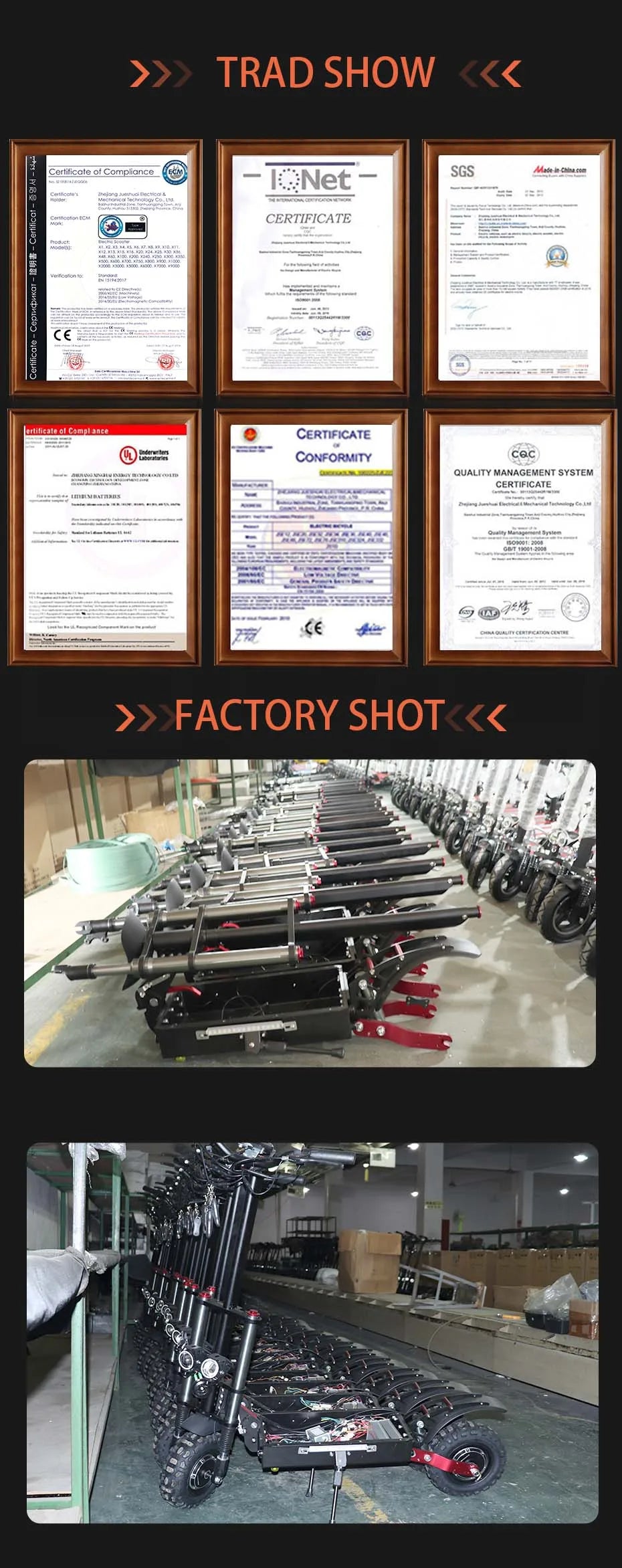 Adults Electric Scooter 2500W Foldable 10 Inch Pneumatic Tires 60 To 80km Range