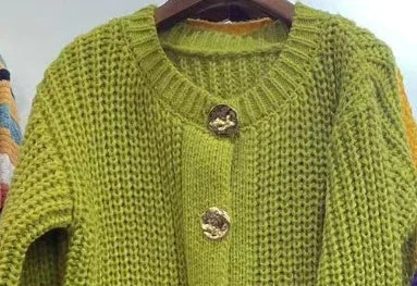 Women Autumn Winter Knitted Cardigan Pocket Button Casual Long Sleeve Loose Fit