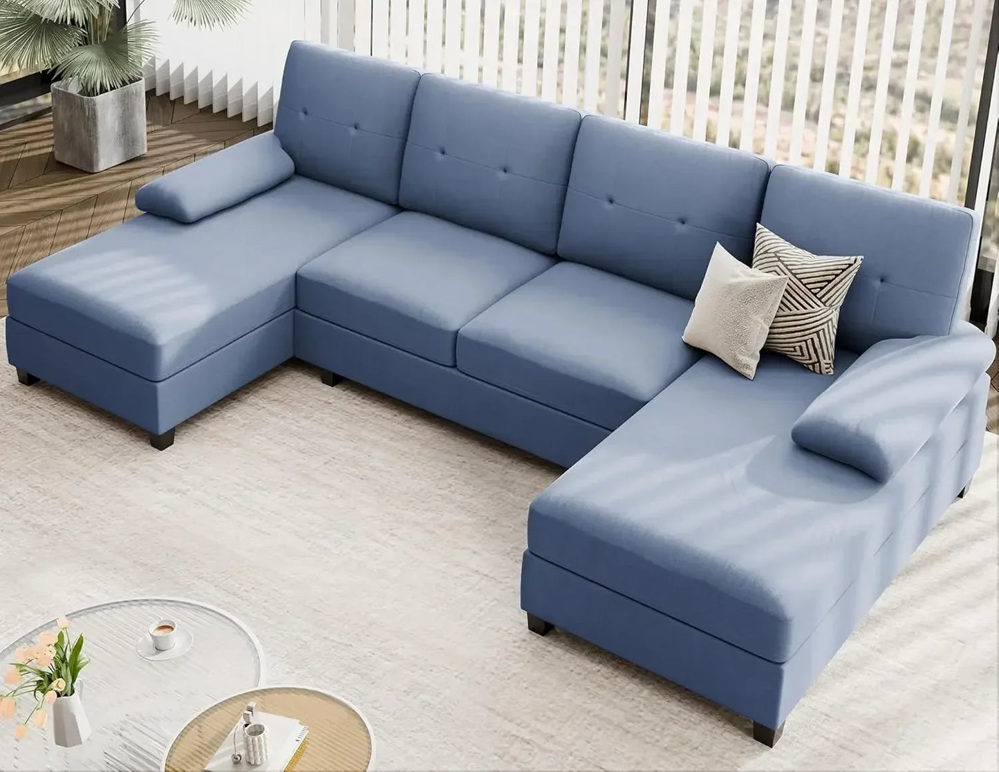 Sectional Sofa Couches for Living Room 4 Seat U Shaped
