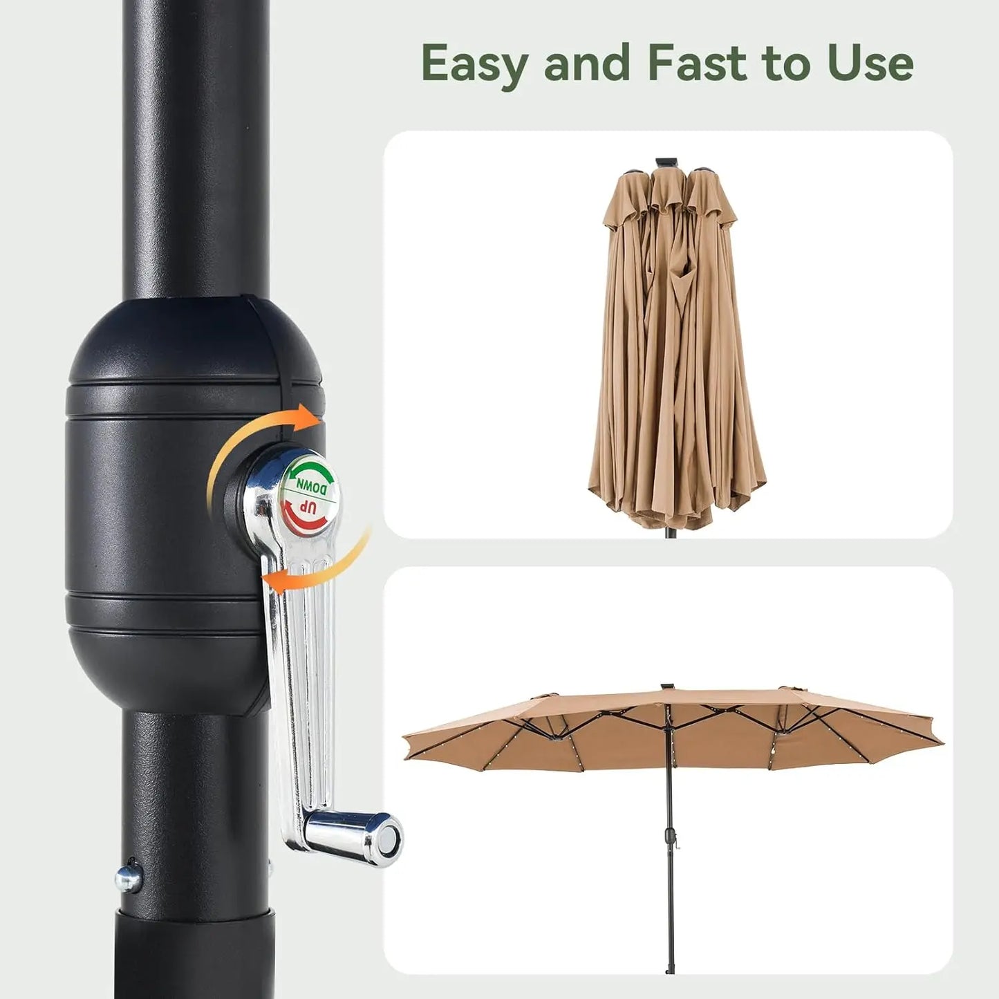 15 Foot Patio Umbrella With Base Included Outdoor Rectangular Umbrella