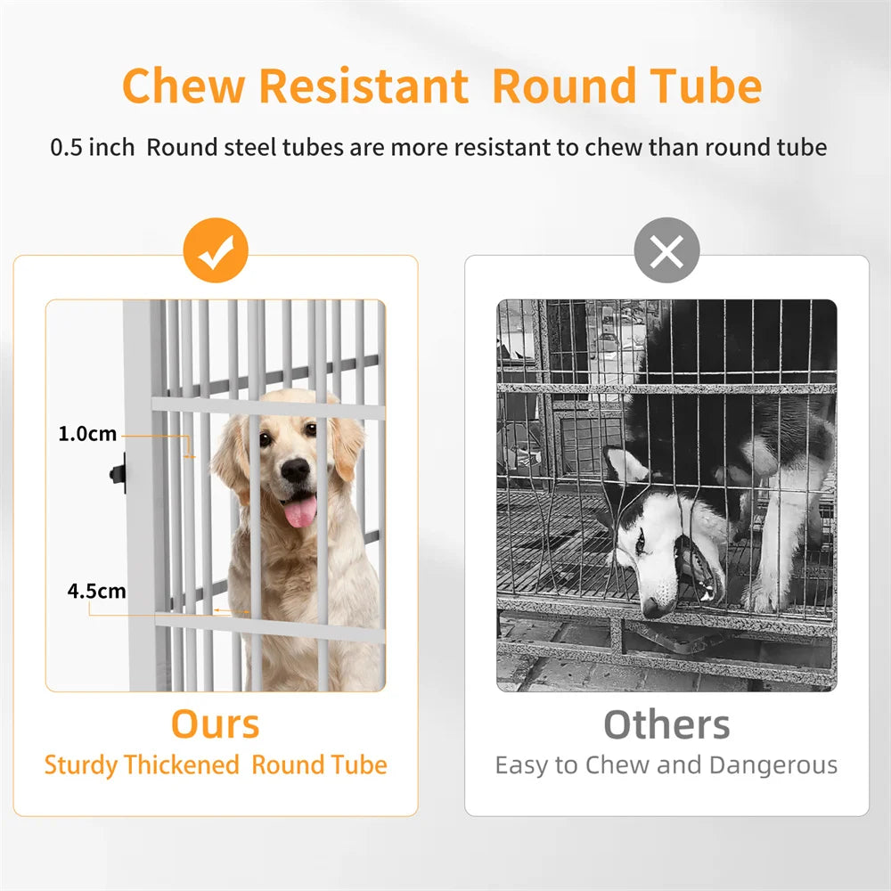 Large Wooden Dog Crate End Table Style Elevated Kennel With 3 Doors