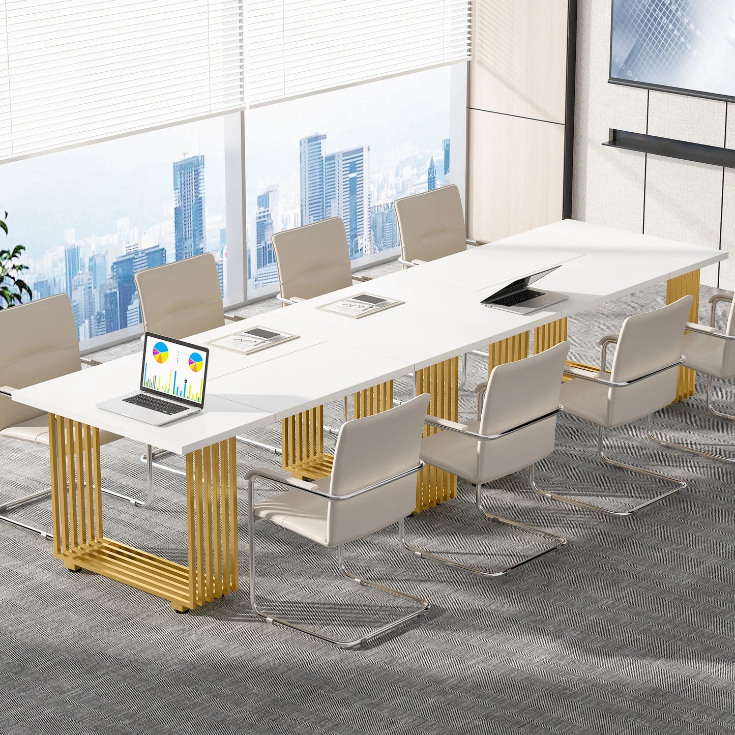 Tribesigns Office Desk 70.9 Inch Wooden Computer Desk