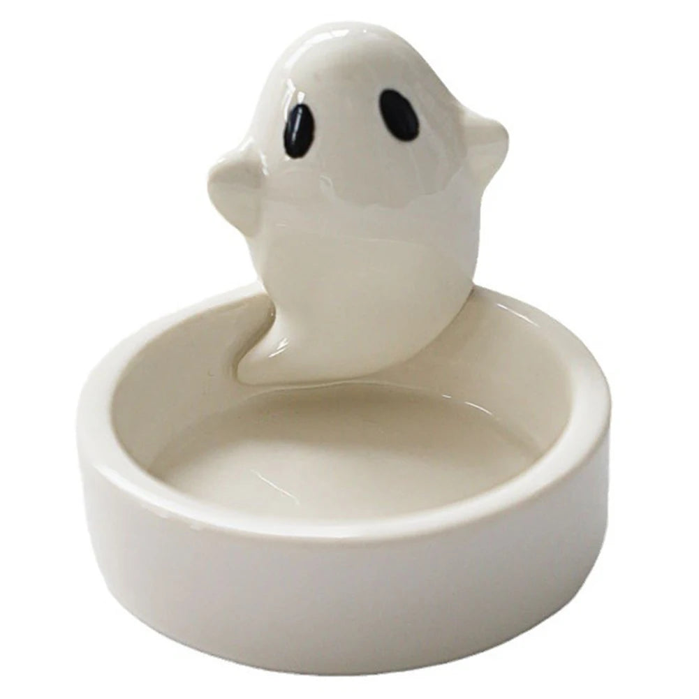 Ceramic Ghost Tealight Candle Holder For Halloween Decor