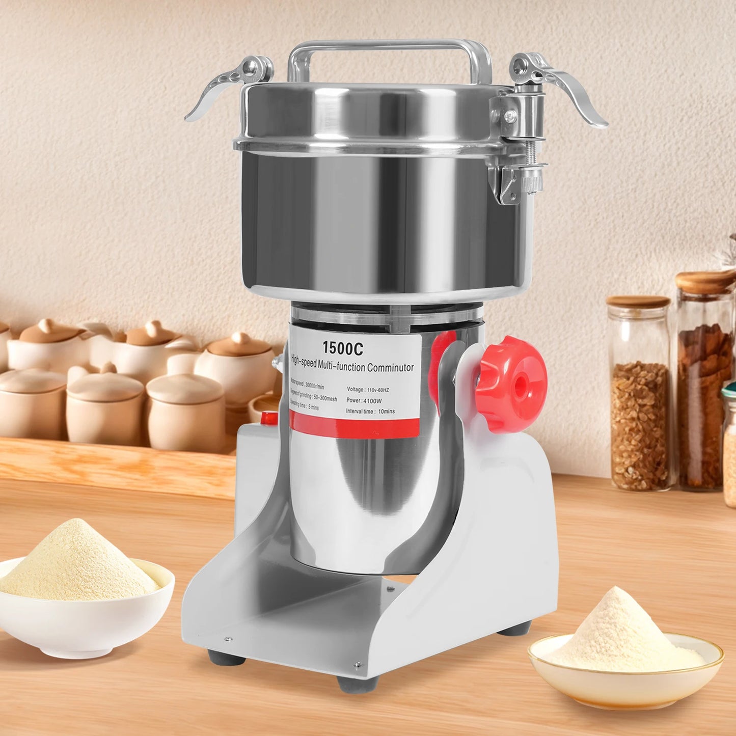 4100W Kitchen Tabletop Grain Mill Grinder 1000G Capacity