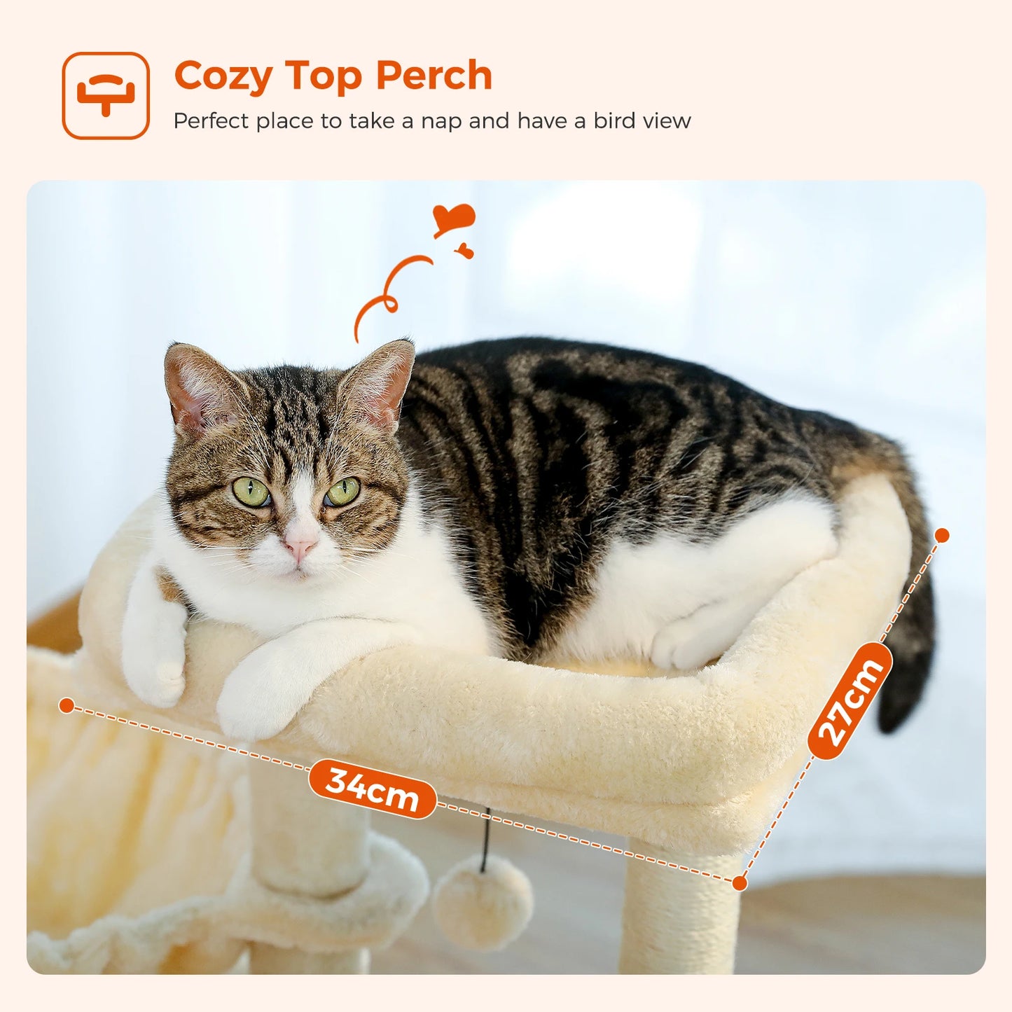 PAWZ Road Cat Tree Indoor 3 Tier Activity Tower With Scratching Posts Grey