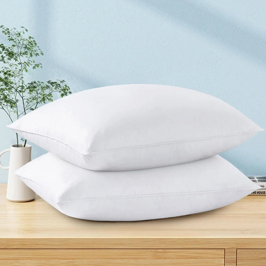 Tex Stead Goose Down Pillow 100 Percent Cotton Set Bed Pillow Luxury Hotel White Pillow Core Comfortable and Warm 2 Piece Set