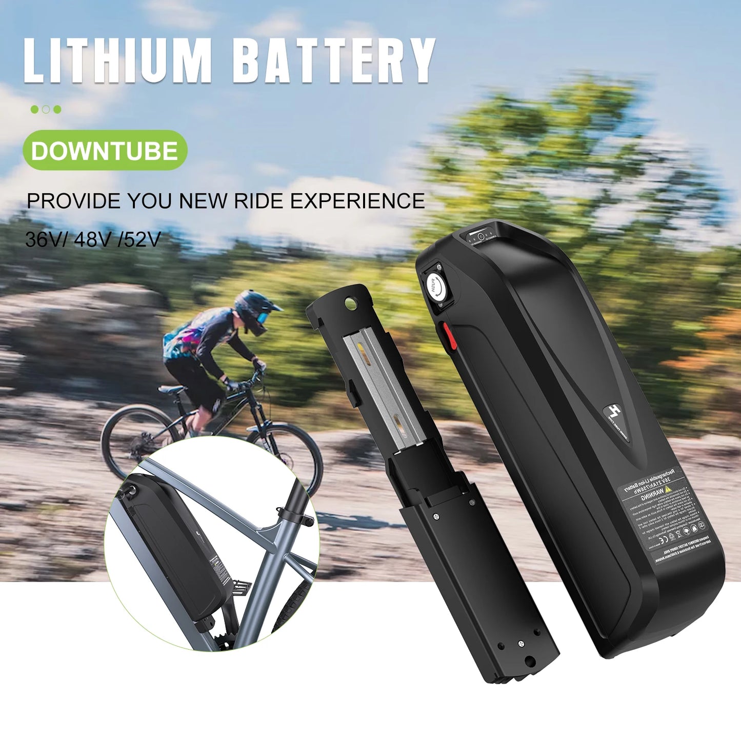 Original Ebike Battery 48V 52V 36V Hailong 18650 21700 Pack