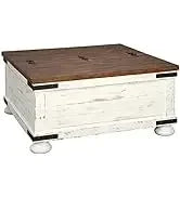 Farmhouse Coffee Table Lift Top Storage Grayish Brown