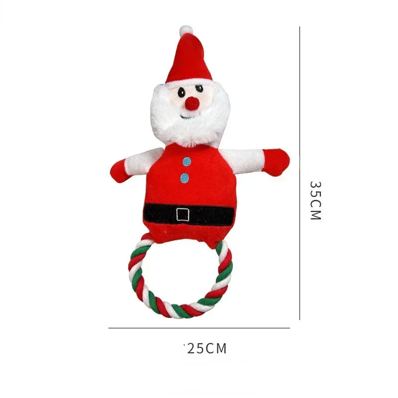 Pet Christmas Plush Dog Toys Santa Claus Snowman Interactive