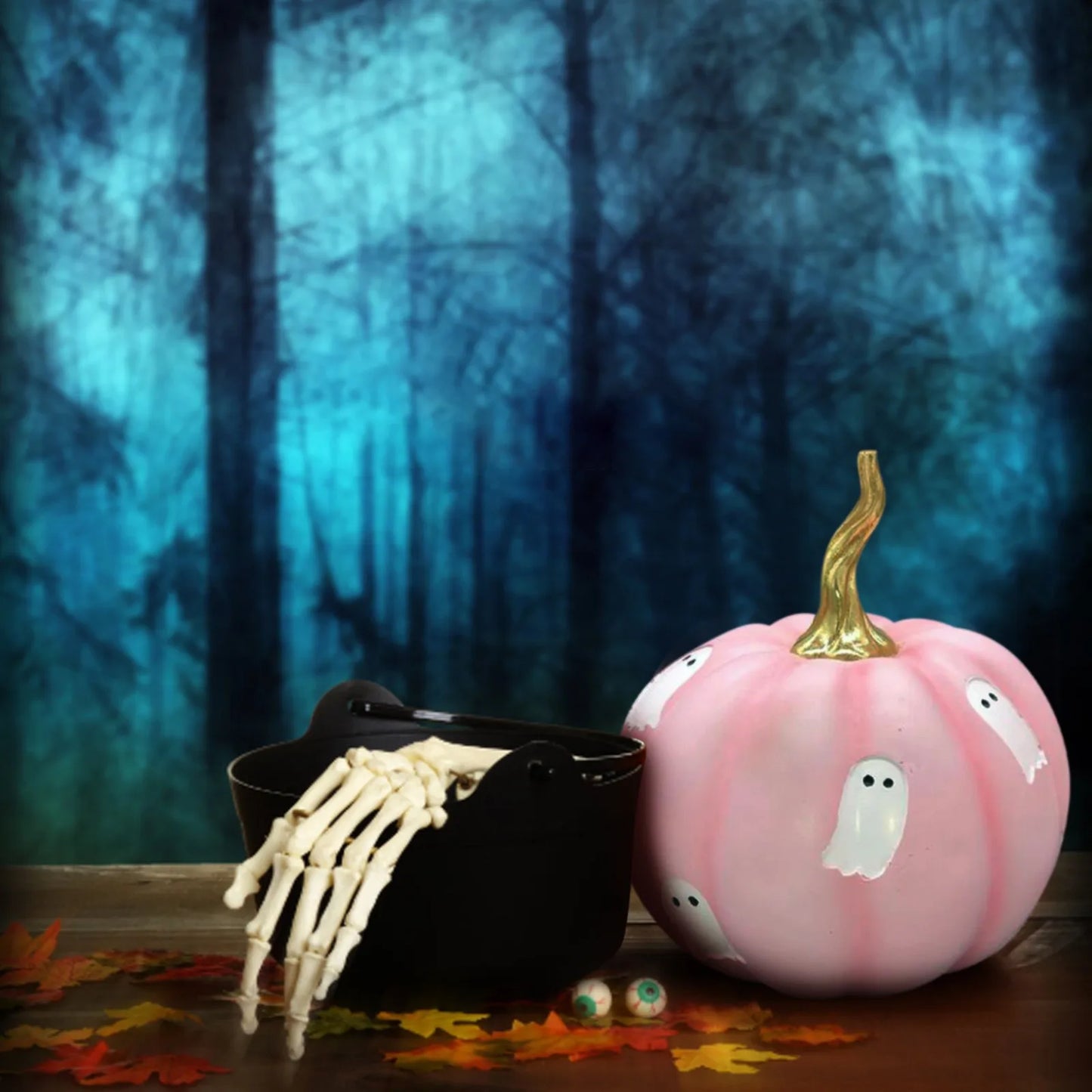 Pinks Pumpkin Halloween Decoration 18 Cm Resin Kawaii Mantle Table Centerpiece Indoor Shelf Party Prop Gift Ready Box