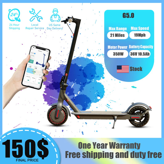 G5 Electric Scooter 36V Foldable 21 Miles 19 Mph Long Range