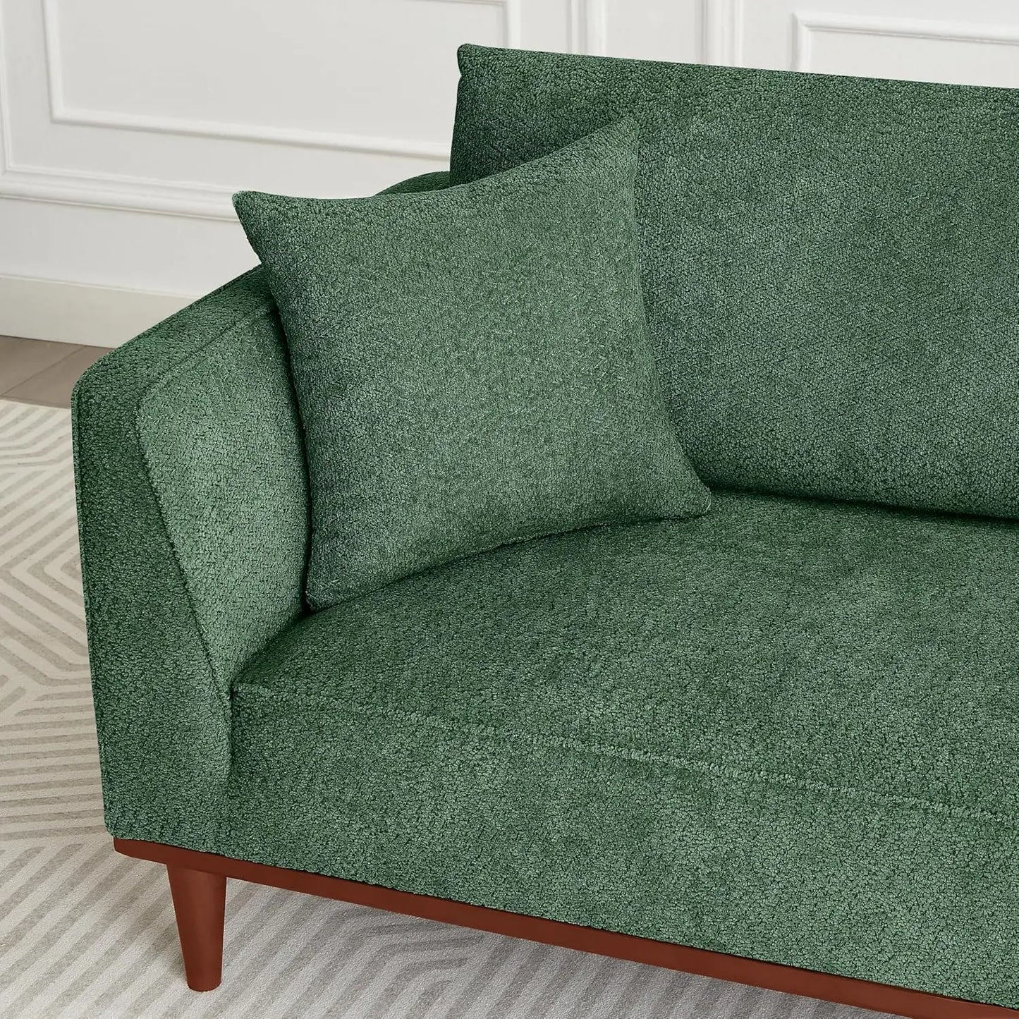 Upholstered Boucle Chaise Lounge Chair With Ottoman For Home Office