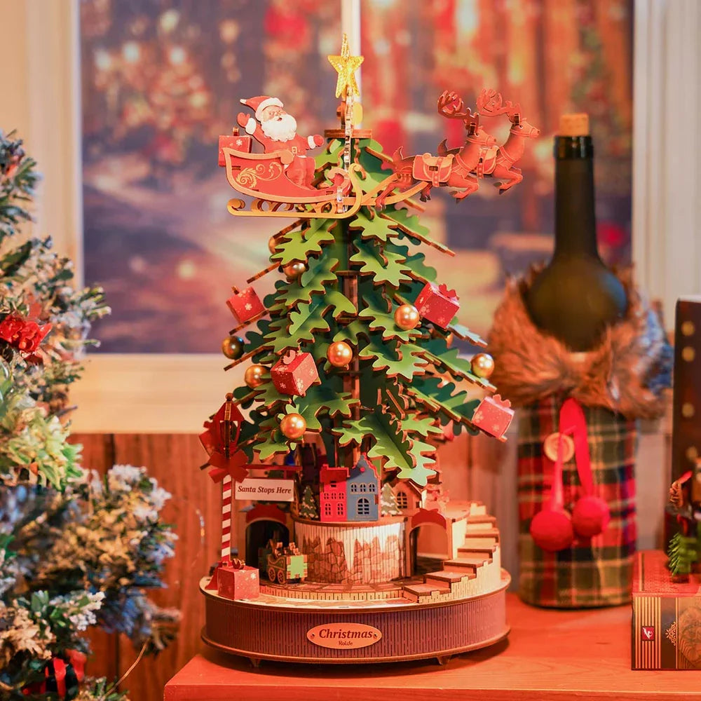 Robotime Christmas Melody Tree Music Box Puzzle Light