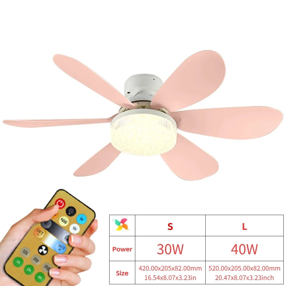 Socket Fan Lamp E26 E27 Base Wireless Remote Control LED Bulb Ceiling Fan Replacement for Bedroom Living Room Kitchen Balcony